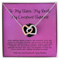 To My Sister, My Rock, My Constant Support - From Brother To Sister Interlocking Hearts Necklace