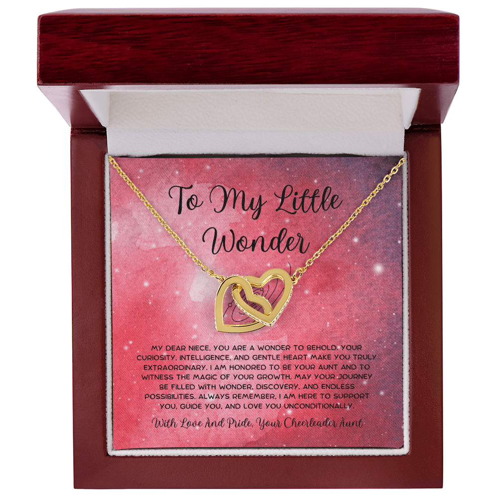 To My Little Wonder - From Aunt to Niece Interlocking Hearts Necklace