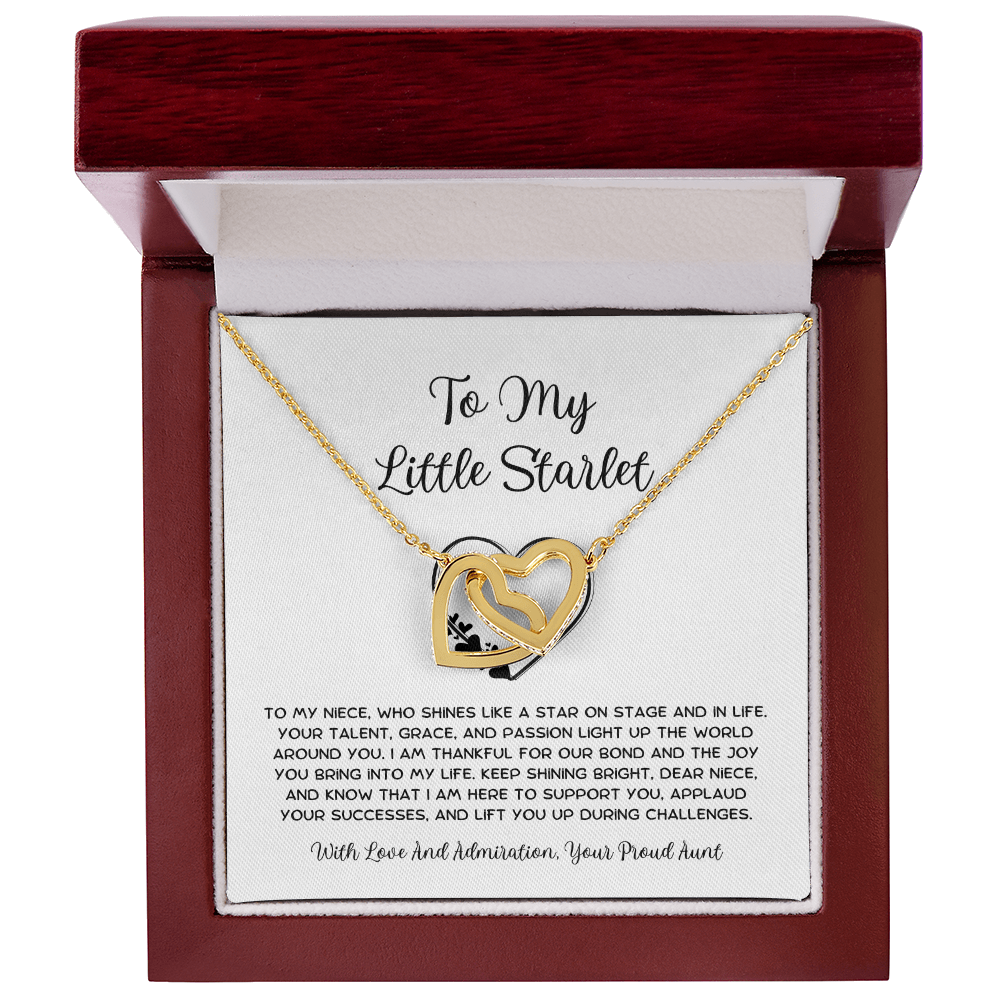 To My Little Starlet - From Aunt to Niece Interlocking Hearts Necklace