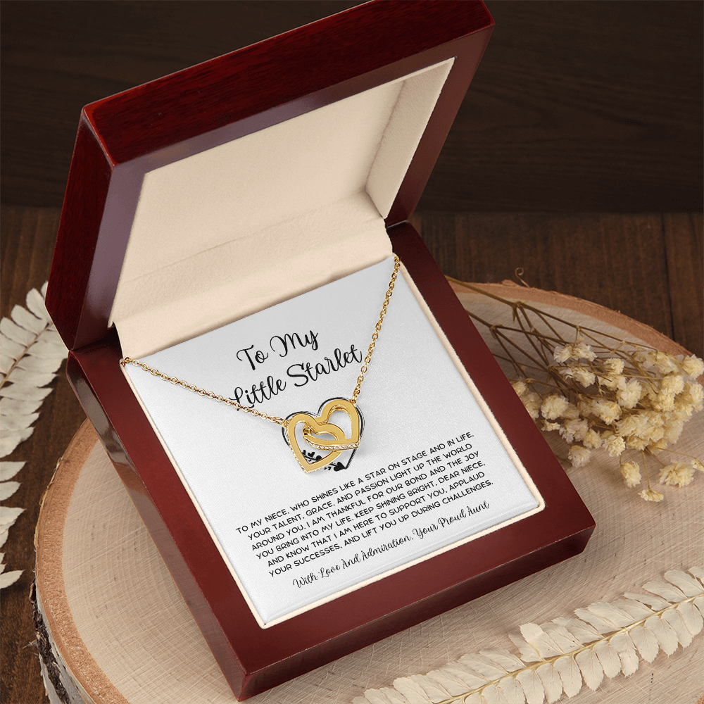 To My Little Starlet - From Aunt to Niece Interlocking Hearts Necklace