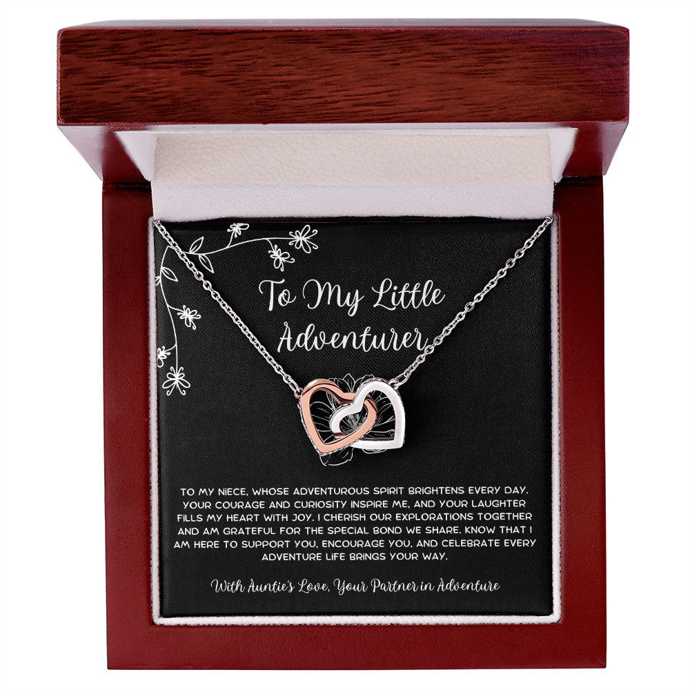 To My Little Adventurer - From Aunt to Niece Interlocking Hearts Necklace