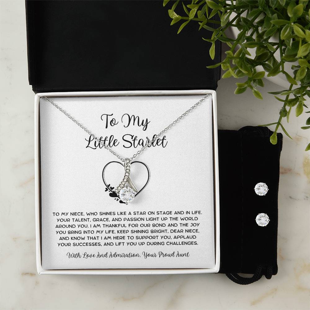 To My Little Starlet - From Aunt to Niece Alluring Beauty Necklace  With Earrings