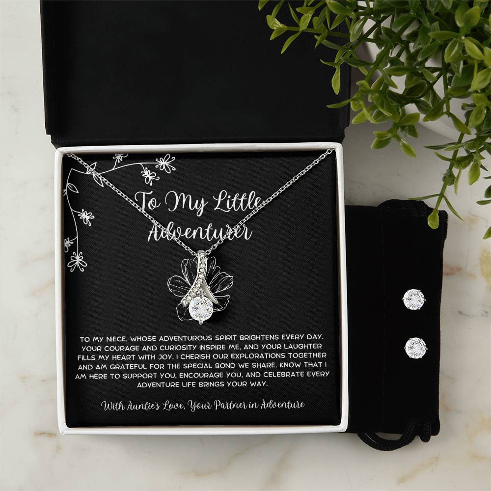 To My Little Adventurer - From Aunt to Niece Alluring Beauty Necklace  With Earrings