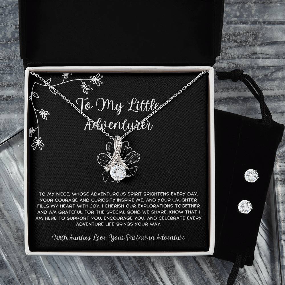 To My Little Adventurer - From Aunt to Niece Alluring Beauty Necklace  With Earrings