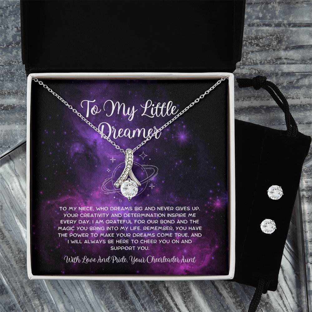 To My Little Dreamer - From Aunt to Niece Alluring Beauty Necklace  With Earrings