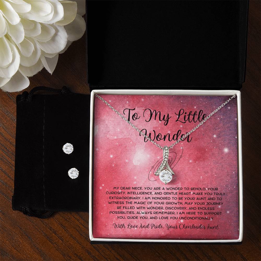 To My Little Wonder - From Aunt to Niece Alluring Beauty Necklace  With Earrings