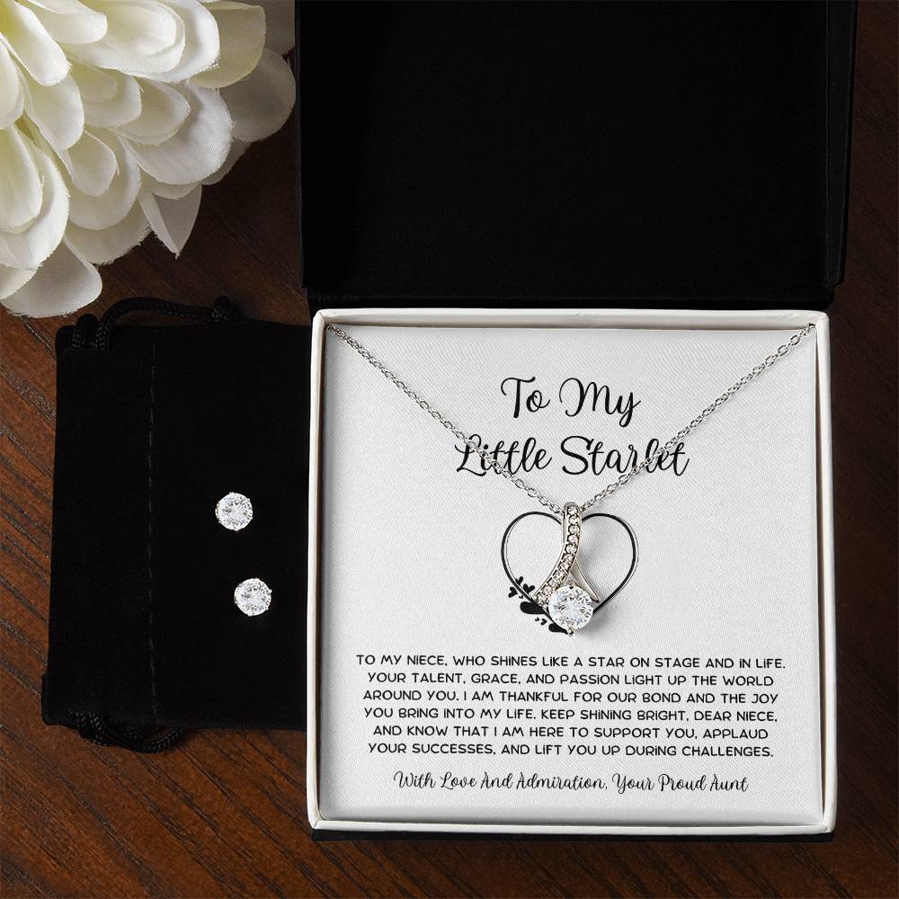 To My Little Starlet - From Aunt to Niece Alluring Beauty Necklace  With Earrings