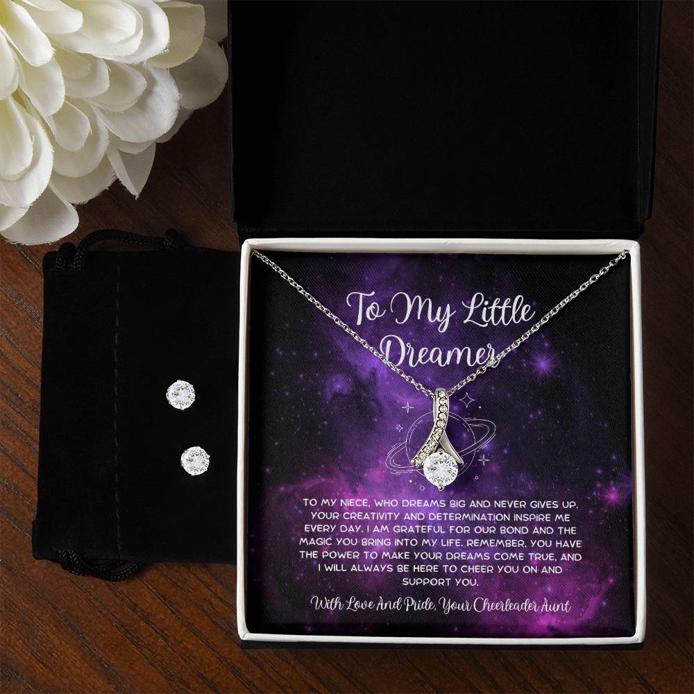 To My Little Dreamer - From Aunt to Niece Alluring Beauty Necklace  With Earrings
