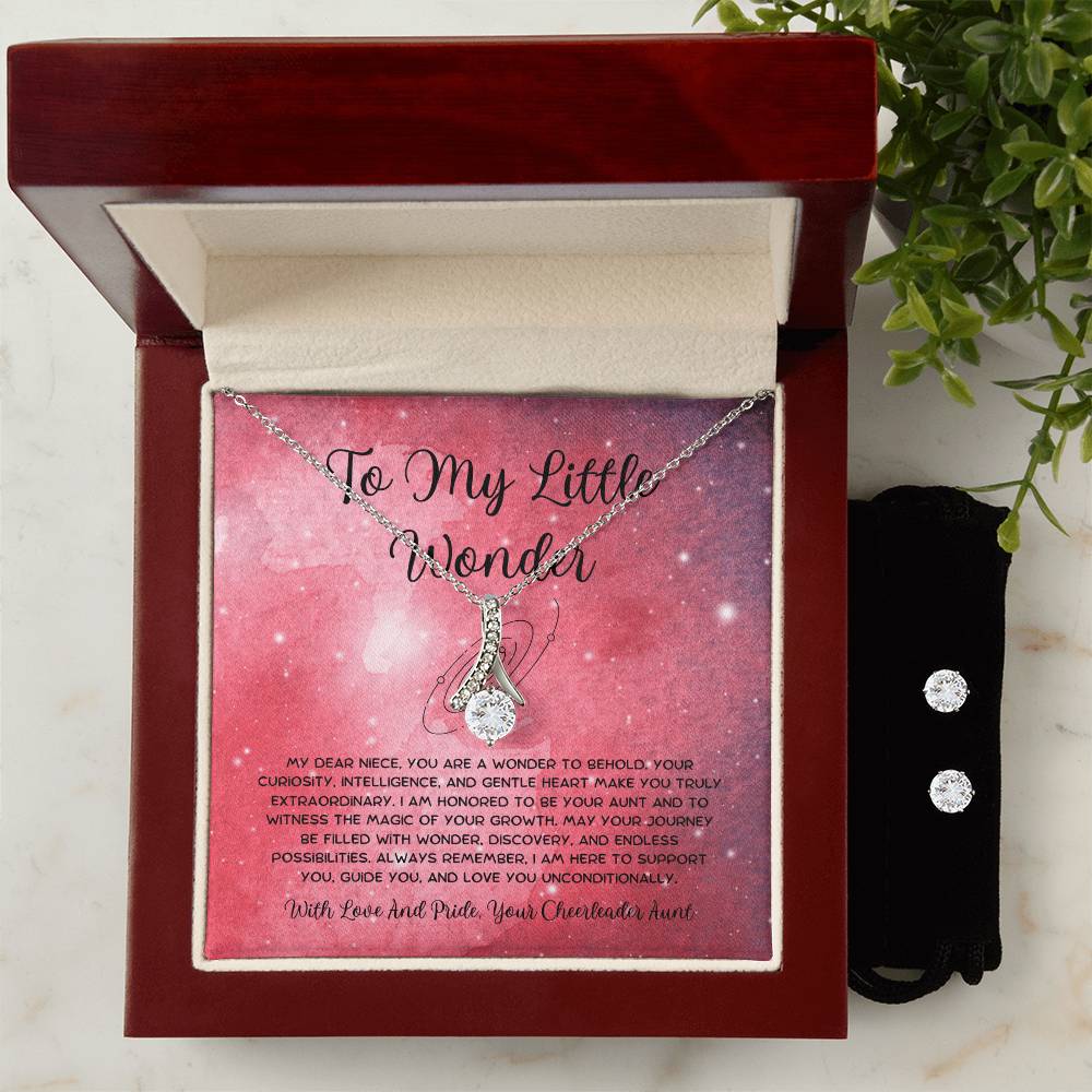 To My Little Wonder - From Aunt to Niece Alluring Beauty Necklace  With Earrings