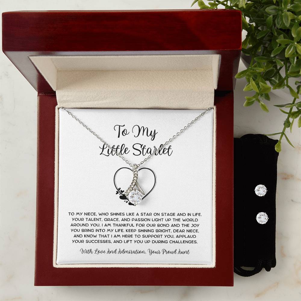 To My Little Starlet - From Aunt to Niece Alluring Beauty Necklace  With Earrings