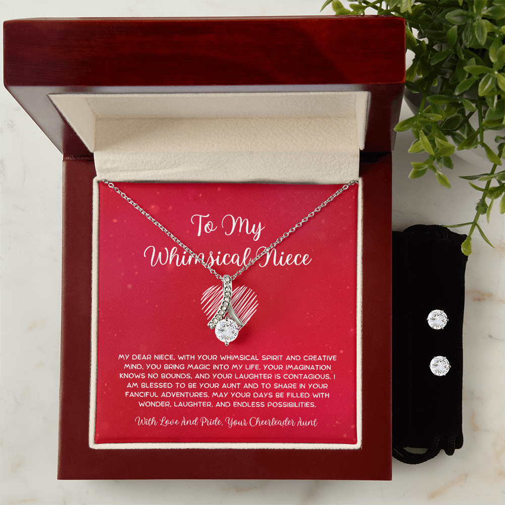 To My Whimsical Niece - From Aunt to Niece Alluring Beauty Necklace  With Earrings