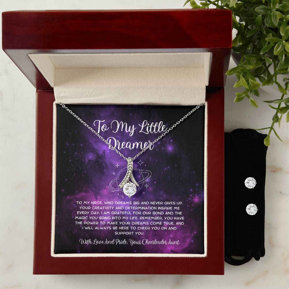 To My Little Dreamer - From Aunt to Niece Alluring Beauty Necklace  With Earrings
