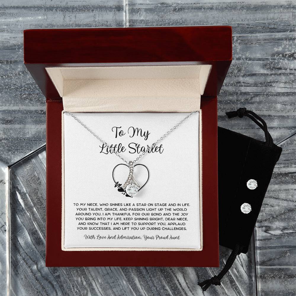To My Little Starlet - From Aunt to Niece Alluring Beauty Necklace  With Earrings