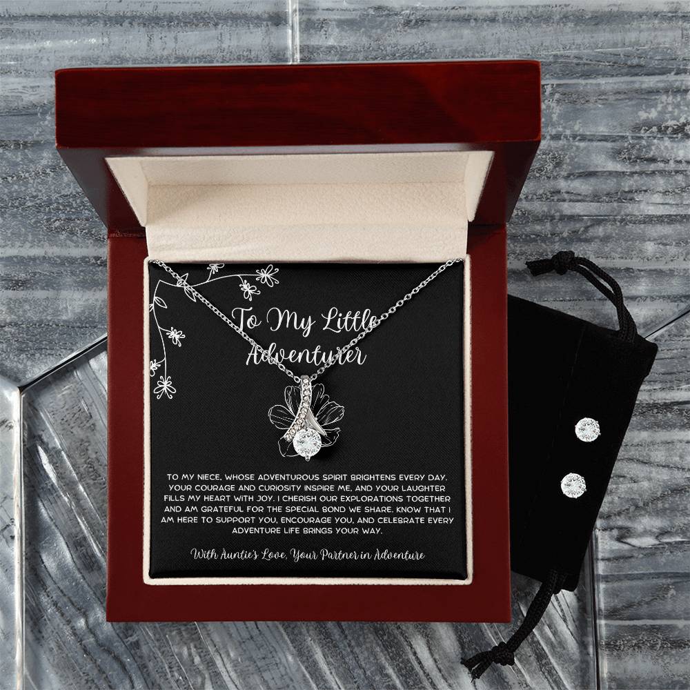 To My Little Adventurer - From Aunt to Niece Alluring Beauty Necklace  With Earrings