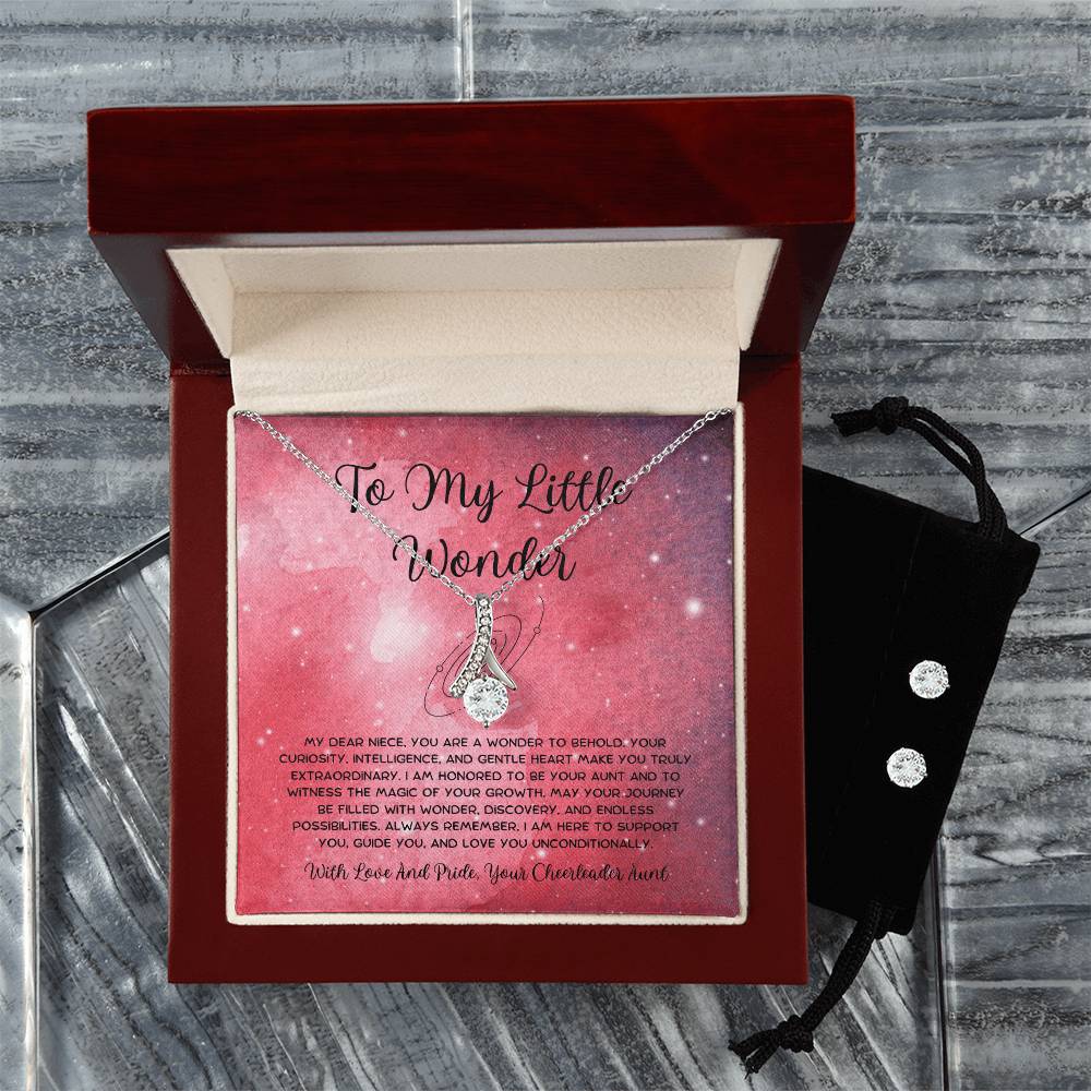To My Little Wonder - From Aunt to Niece Alluring Beauty Necklace  With Earrings