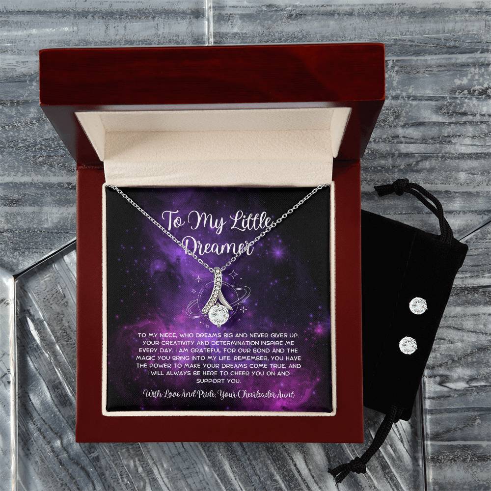 To My Little Dreamer - From Aunt to Niece Alluring Beauty Necklace  With Earrings