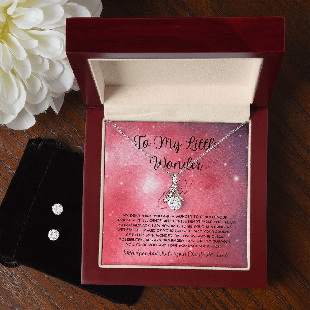 To My Little Wonder - From Aunt to Niece Alluring Beauty Necklace  With Earrings