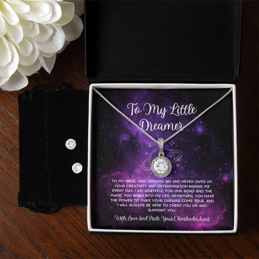To My Little Dreamer - From Aunt to Niece Eternal Hope Necklace With Earrings