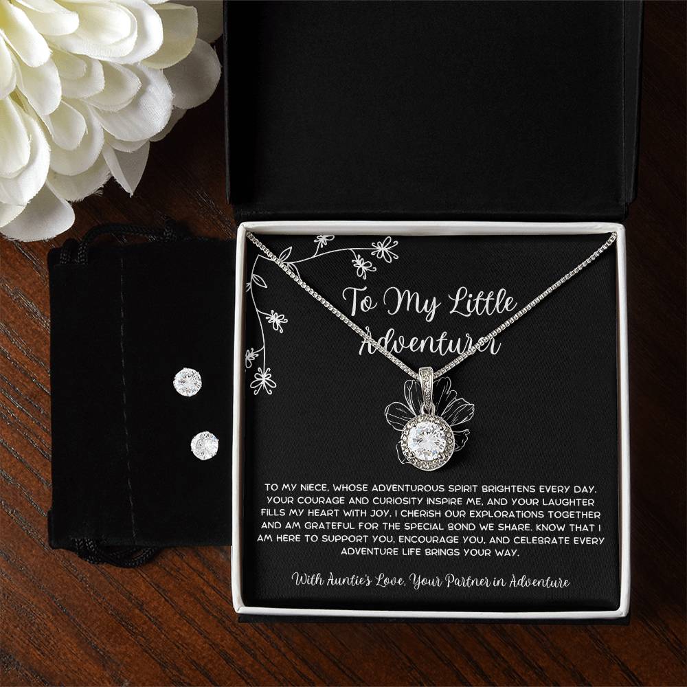 To My Little Adventurer - From Aunt to Niece Eternal Hope Necklace With Earrings