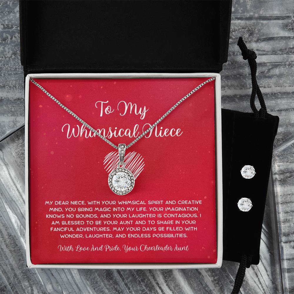 To My Whimsical Niece - From Aunt to Niece Eternal Hope Necklace With Earrings