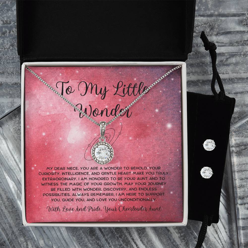 To My Little Wonder - From Aunt to Niece Eternal Hope Necklace With Earrings