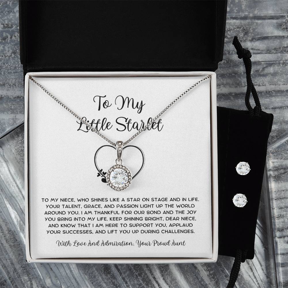 To My Little Starlet - From Aunt to Niece Eternal Hope Necklace With Earrings