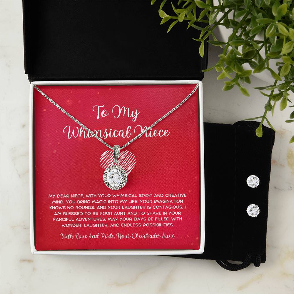 To My Whimsical Niece - From Aunt to Niece Eternal Hope Necklace With Earrings