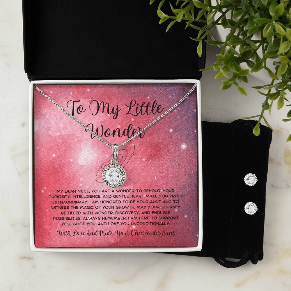To My Little Wonder - From Aunt to Niece Eternal Hope Necklace With Earrings