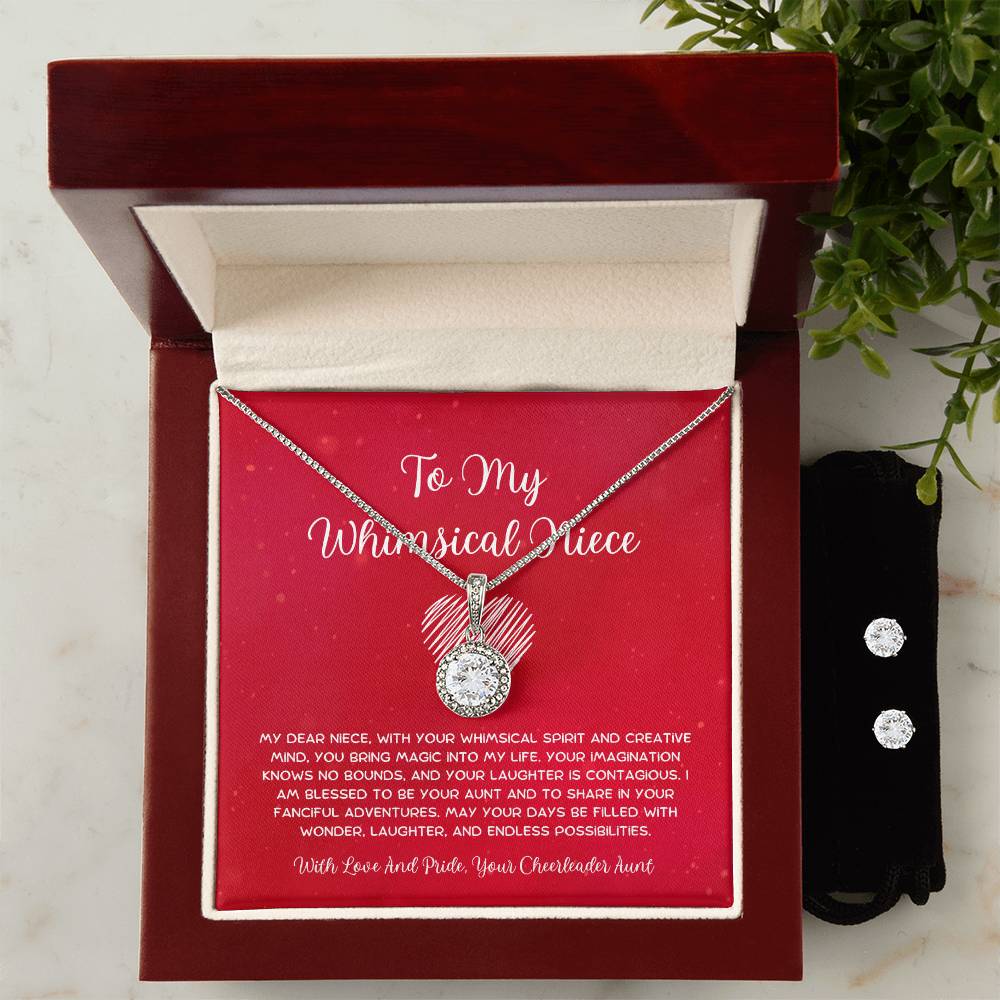 To My Whimsical Niece - From Aunt to Niece Eternal Hope Necklace With Earrings