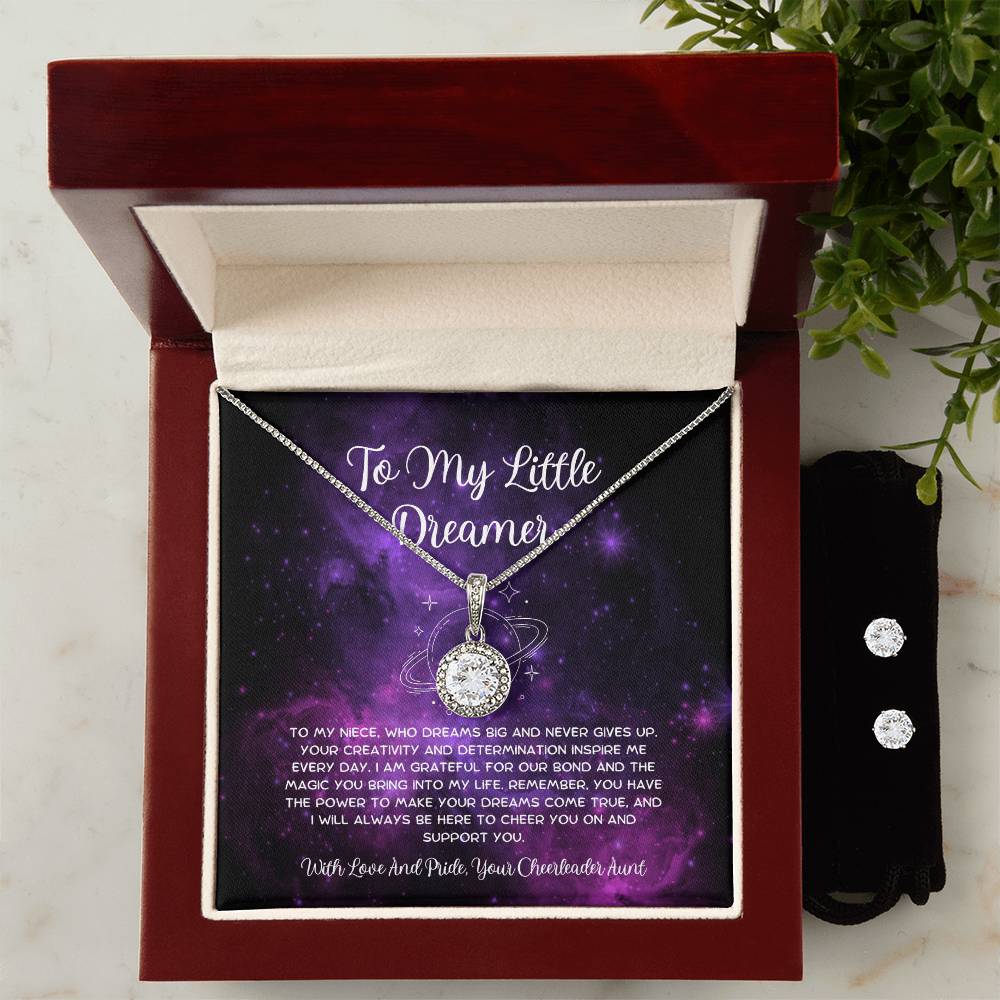 To My Little Dreamer - From Aunt to Niece Eternal Hope Necklace With Earrings
