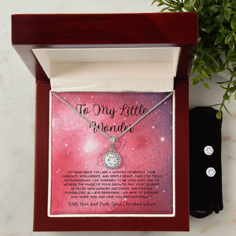 To My Little Wonder - From Aunt to Niece Eternal Hope Necklace With Earrings
