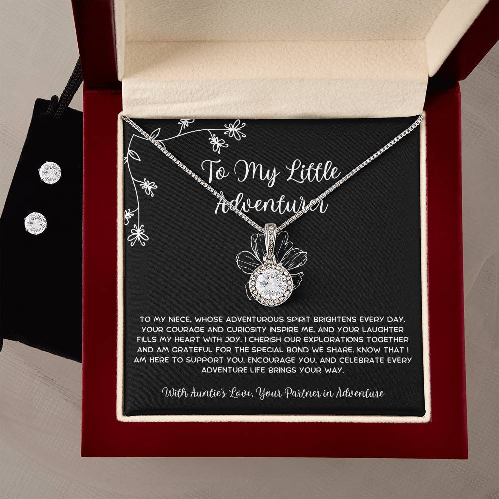 To My Little Adventurer - From Aunt to Niece Eternal Hope Necklace With Earrings