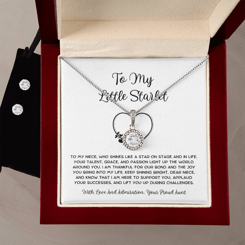 To My Little Starlet - From Aunt to Niece Eternal Hope Necklace With Earrings