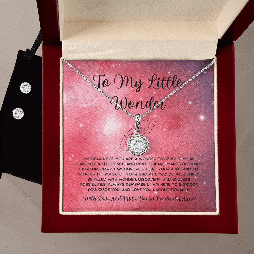 To My Little Wonder - From Aunt to Niece Eternal Hope Necklace With Earrings