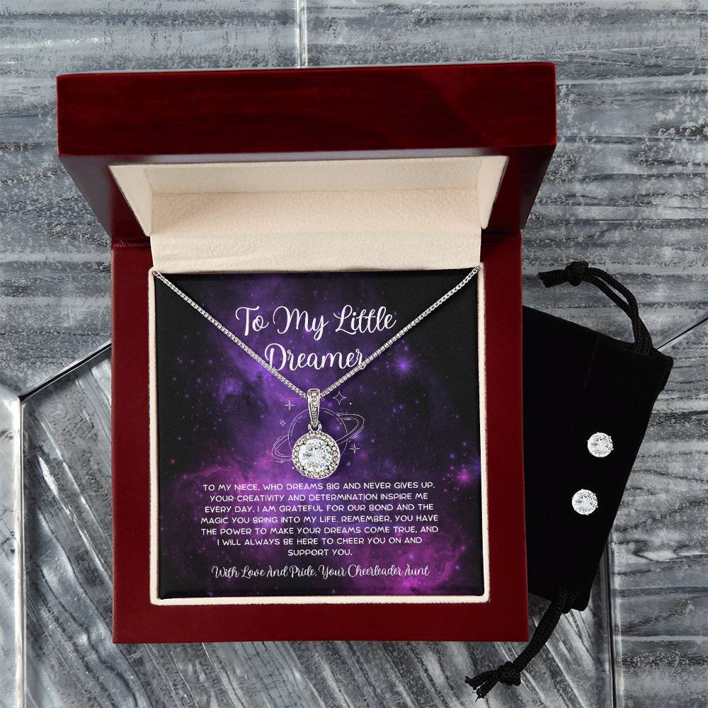 To My Little Dreamer - From Aunt to Niece Eternal Hope Necklace With Earrings