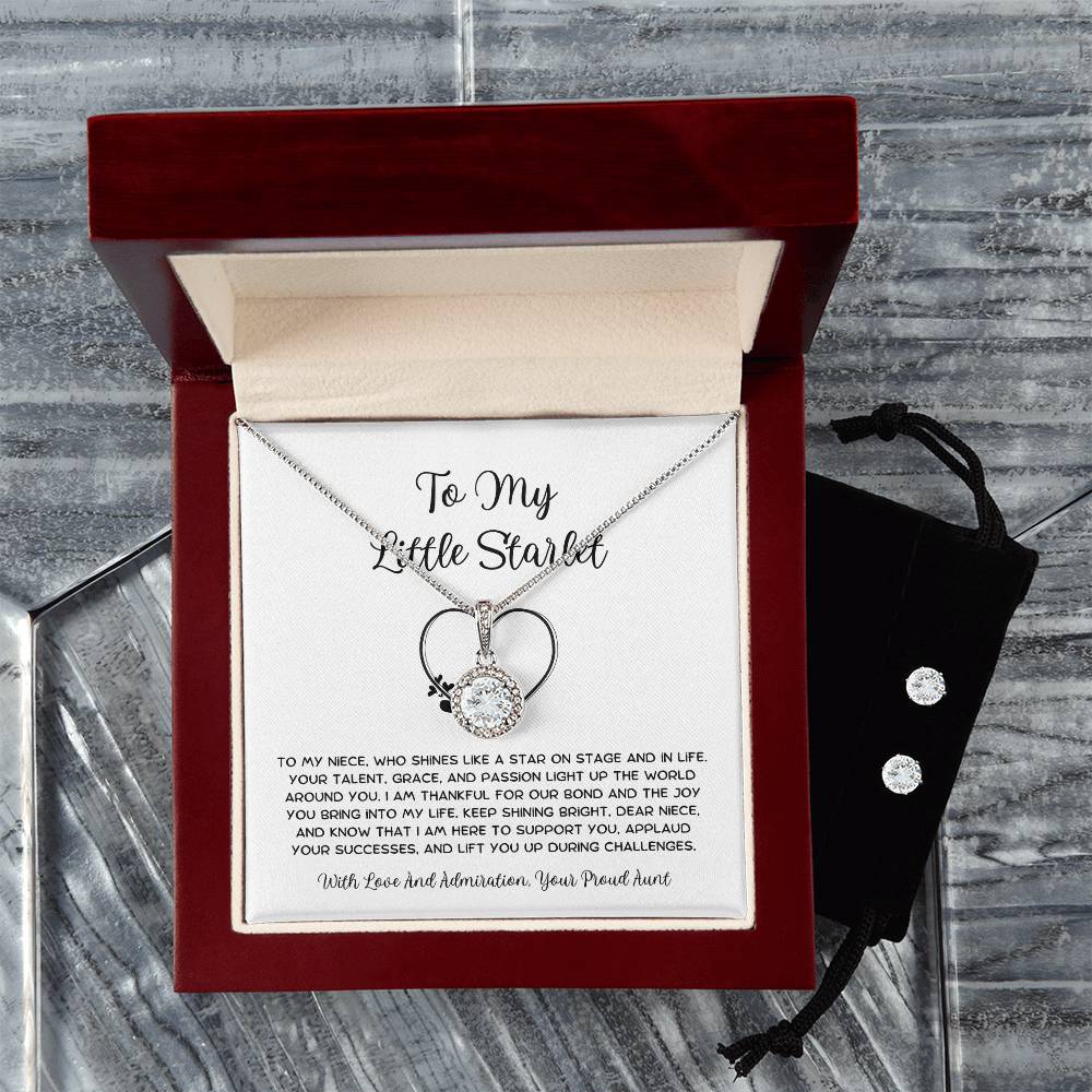 To My Little Starlet - From Aunt to Niece Eternal Hope Necklace With Earrings