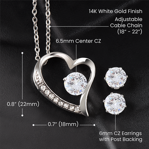 To My Forever Sister - From Brother To Sister Forever Love Necklace With Earrings