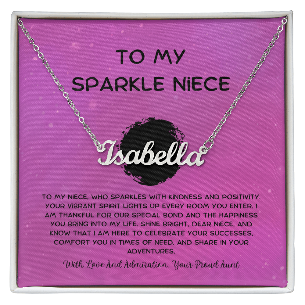 To My Sparkle Niece - From Aunt to Niece Custom Name Necklace