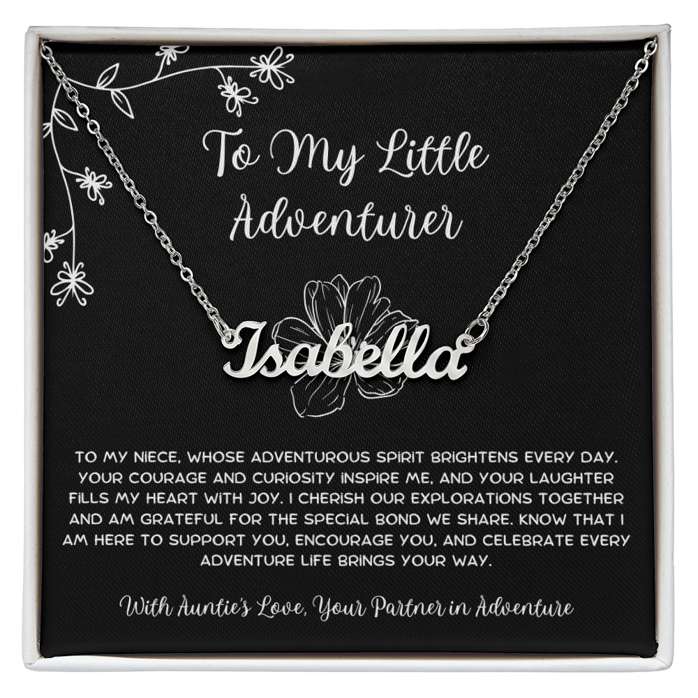 To My Little Adventurer - From Aunt to Niece Custom Name Necklace