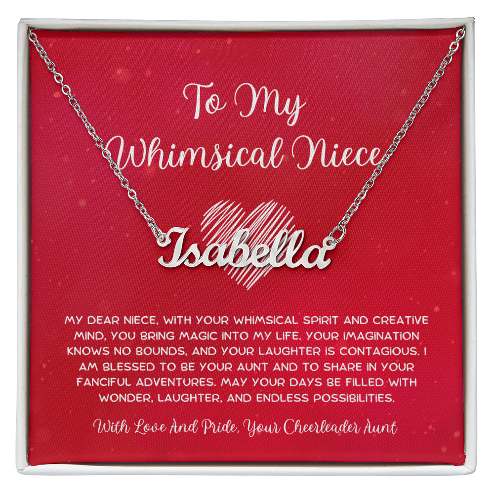 To My Whimsical Niece - From Aunt to Niece Custom Name Necklace
