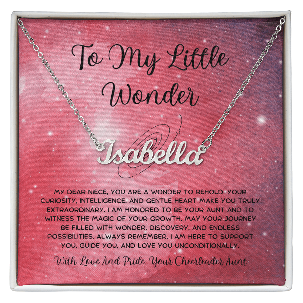 To My Little Wonder - From Aunt to Niece Custom Name Necklace