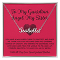 To My Guardian Angel, My Sister - From Brother To Sister Custom Name Necklace
