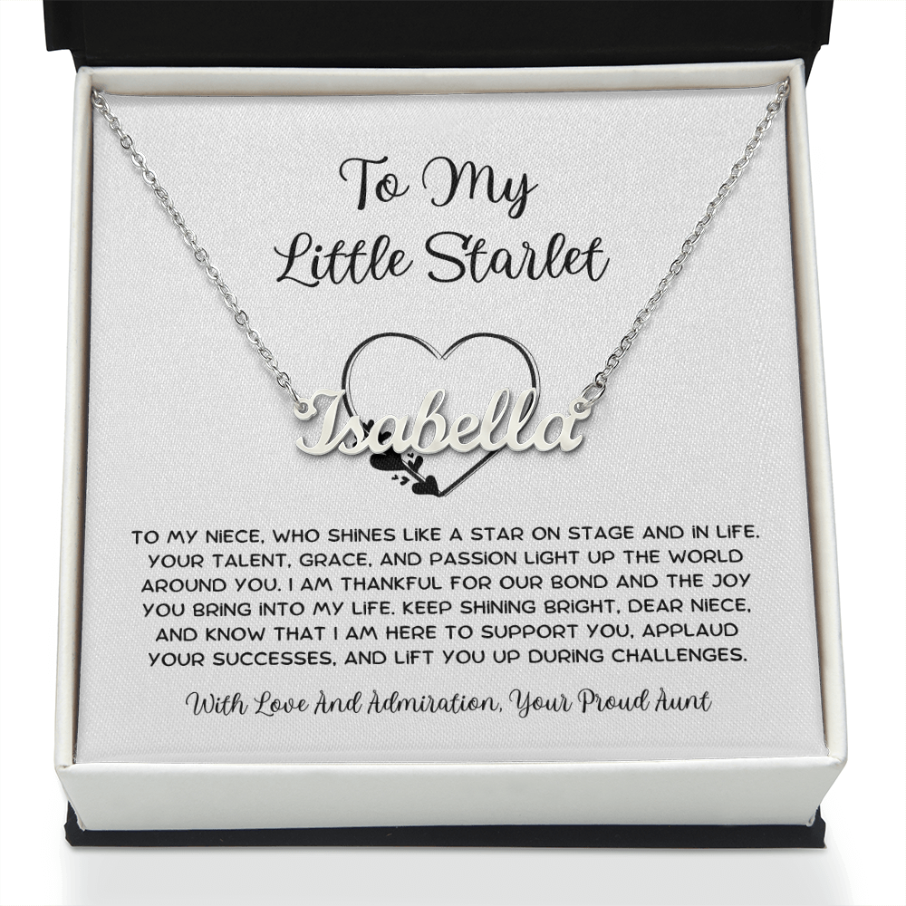 To My Little Starlet - From Aunt to Niece Custom Name Necklace