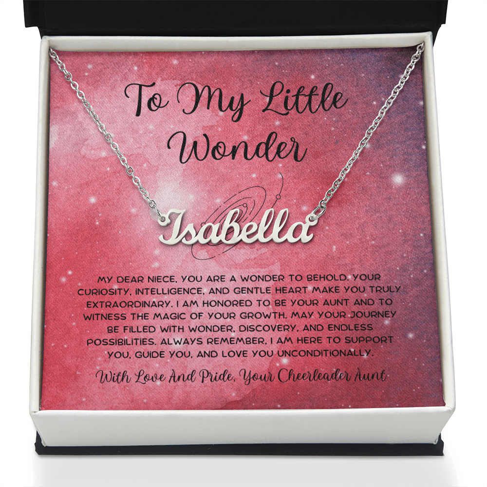 To My Little Wonder - From Aunt to Niece Custom Name Necklace