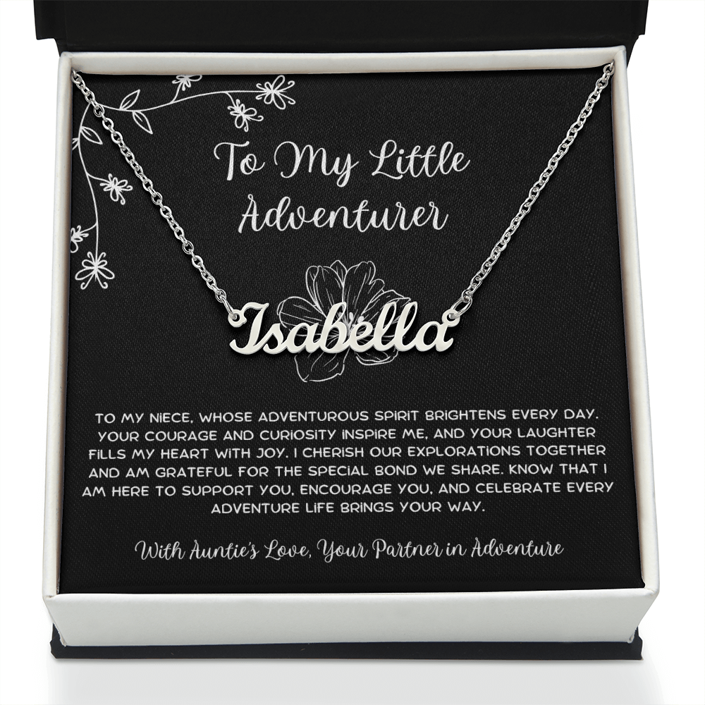 To My Little Adventurer - From Aunt to Niece Custom Name Necklace