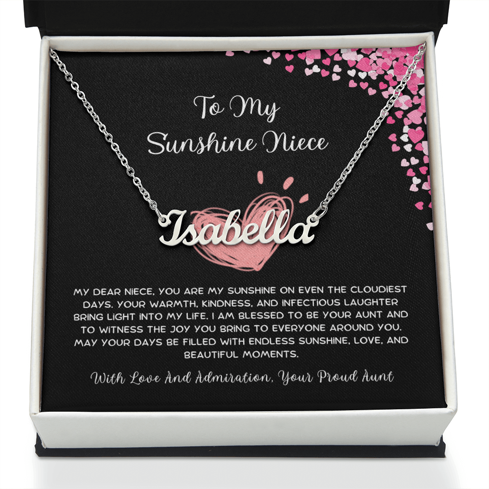 To My Sunshine Niece - From Aunt to Niece Custom Name Necklace