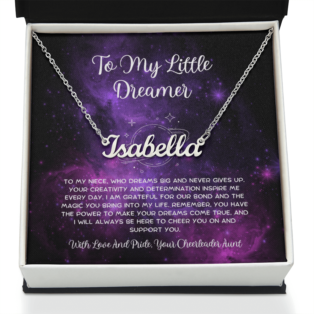 To My Little Dreamer - From Aunt to Niece Custom Name Necklace