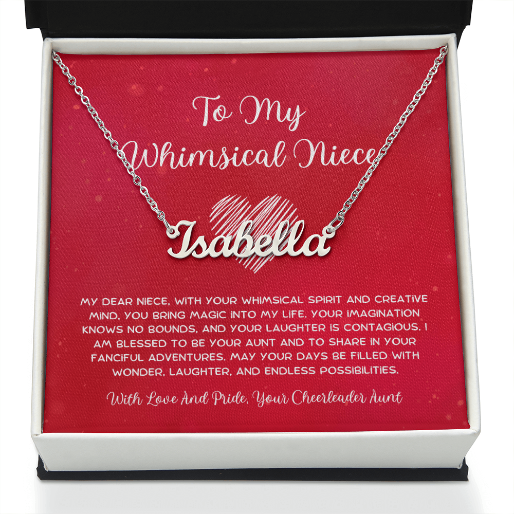 To My Whimsical Niece - From Aunt to Niece Custom Name Necklace