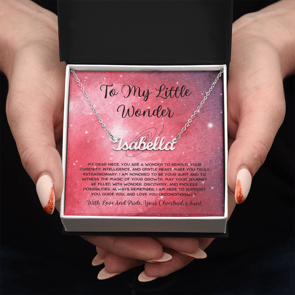 To My Little Wonder - From Aunt to Niece Custom Name Necklace