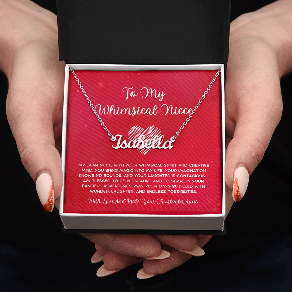 To My Whimsical Niece - From Aunt to Niece Custom Name Necklace